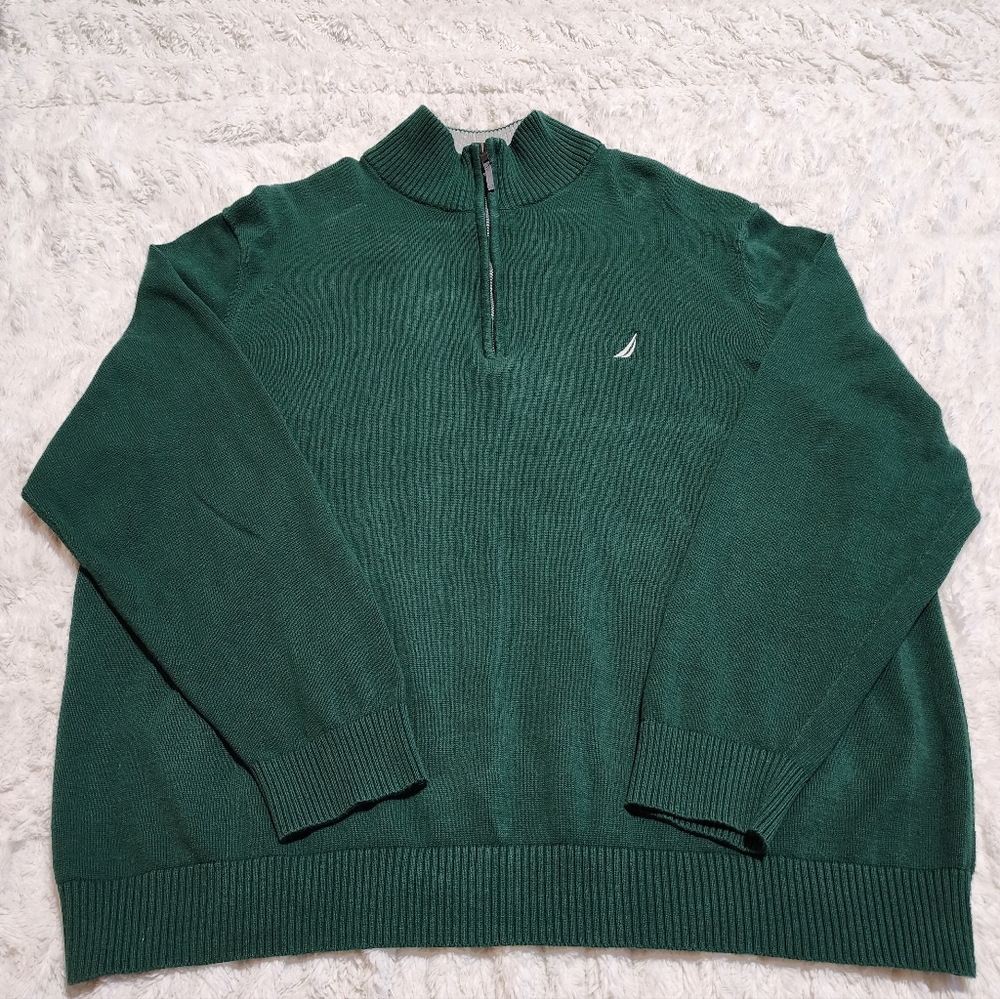 Nautica Quarter-zip Green Sweater